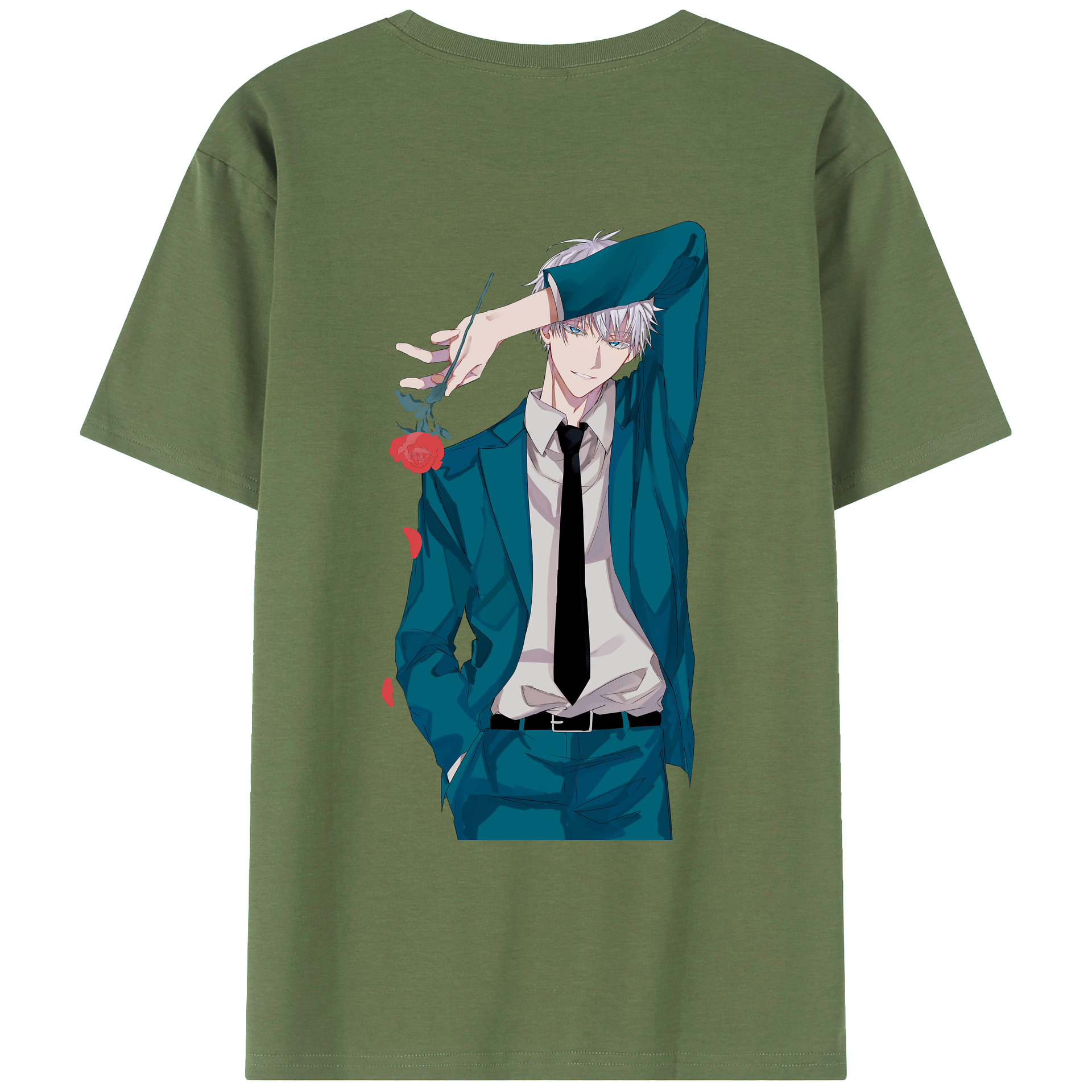 （画像用） 呪術廻戦 Jujutsu Kaisen 綿100％ メンズ半袖Tシャツ（バックプリント） 通気性